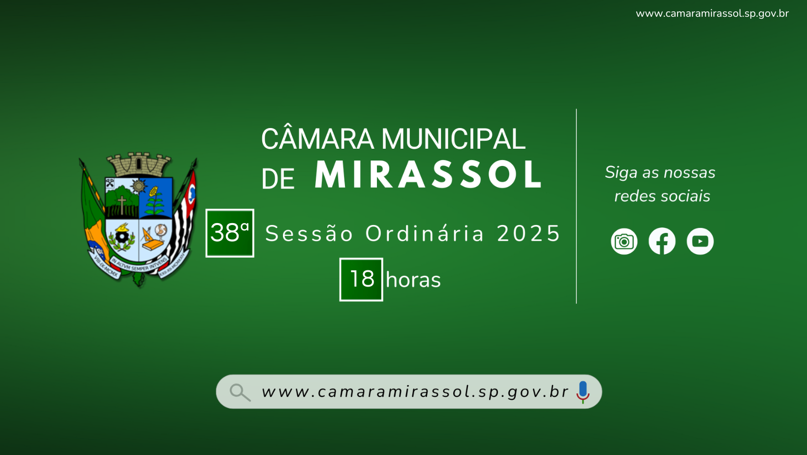 Pauta da 38ª Sessão Ordinária 2025 está disponível