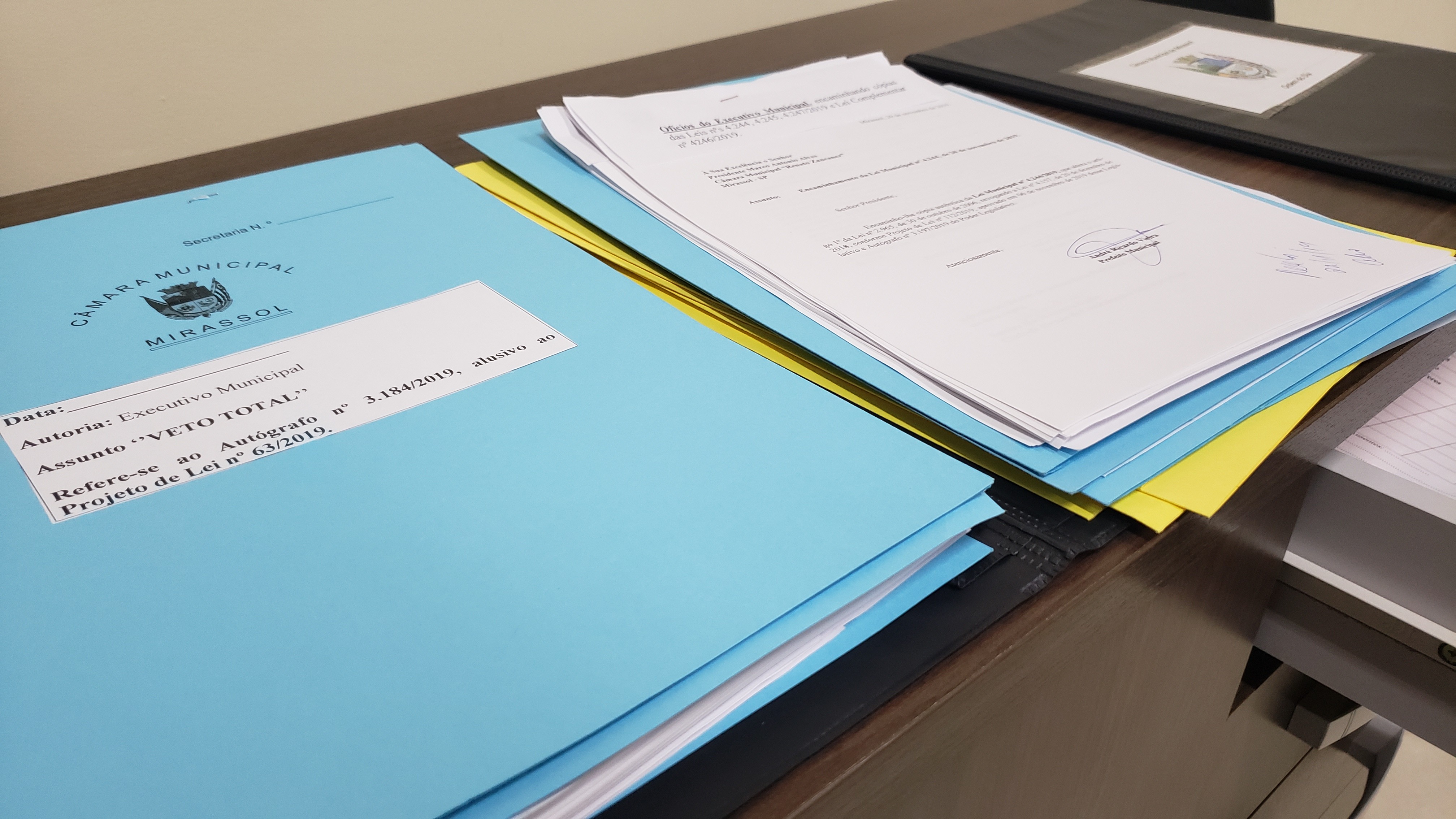 Dois vetos foram apresentados na 41ª Sessão Ordinária